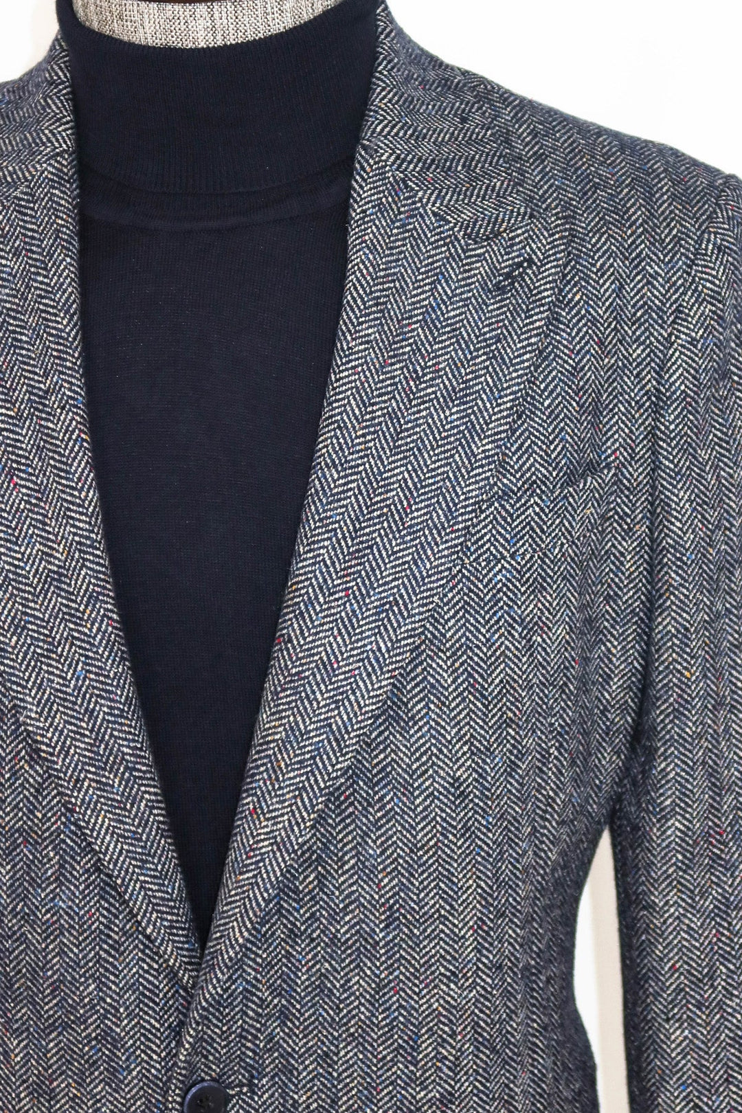 WSS Houndstooth Pattern Wool Blue Men Blazer  - Singen