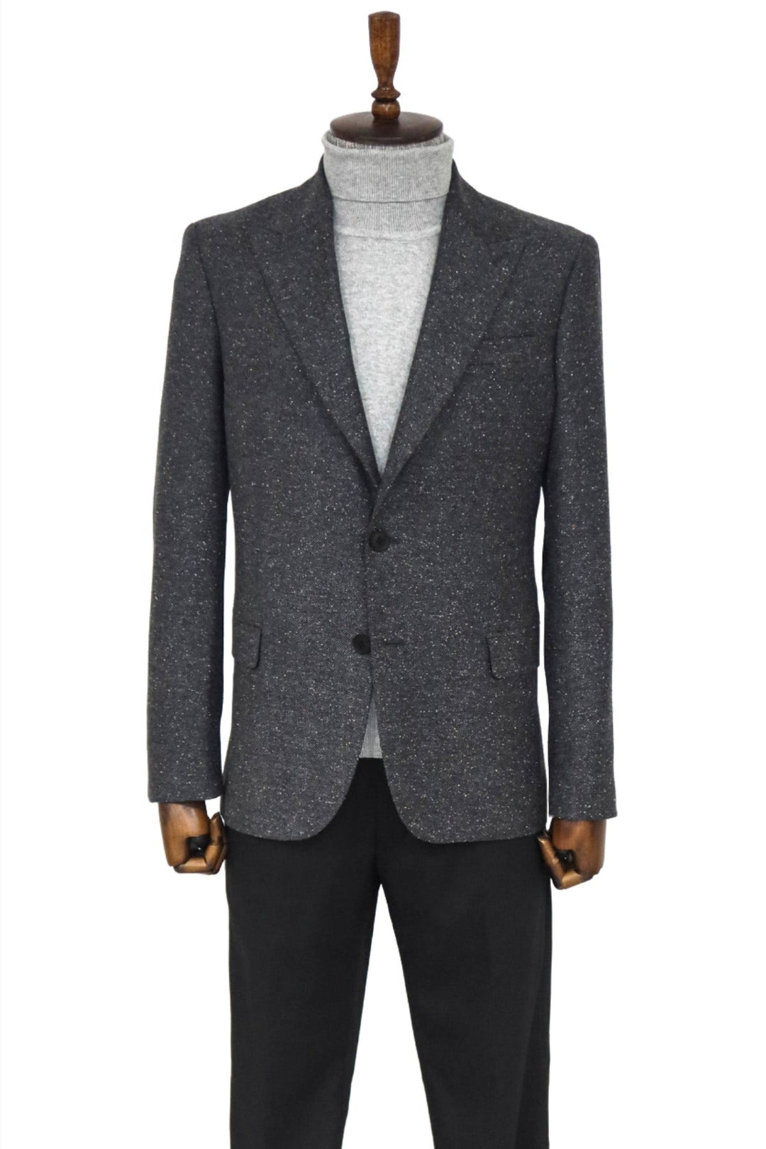 WSS Houndstooth Pattern Wool Anthracite Men Blazer  - Singen