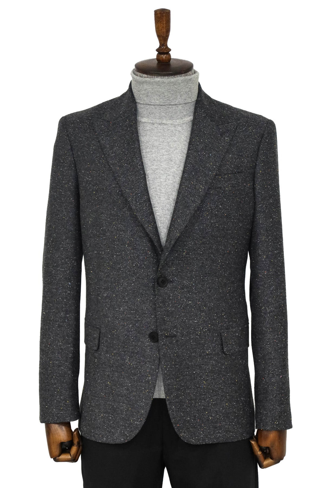 WSS Houndstooth Pattern Wool Anthracite Men Blazer  - Singen