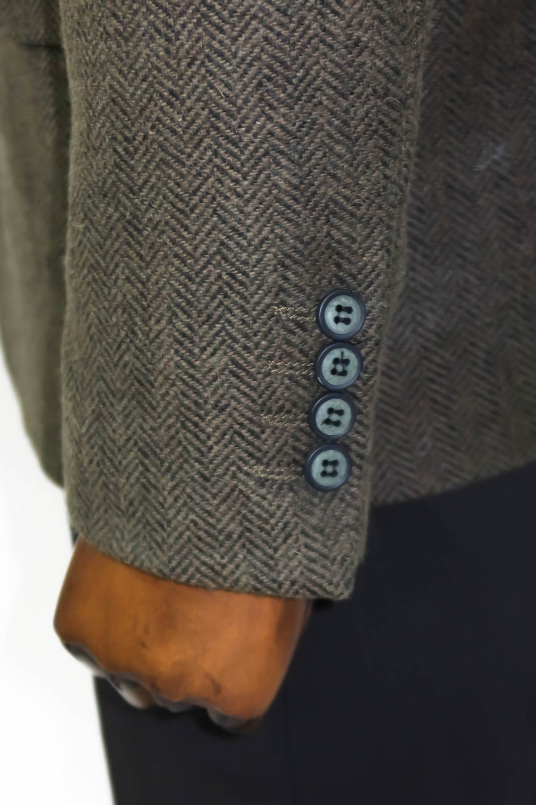 WSS Houndstooth Wool Dark Green Men Blazer  - Singen