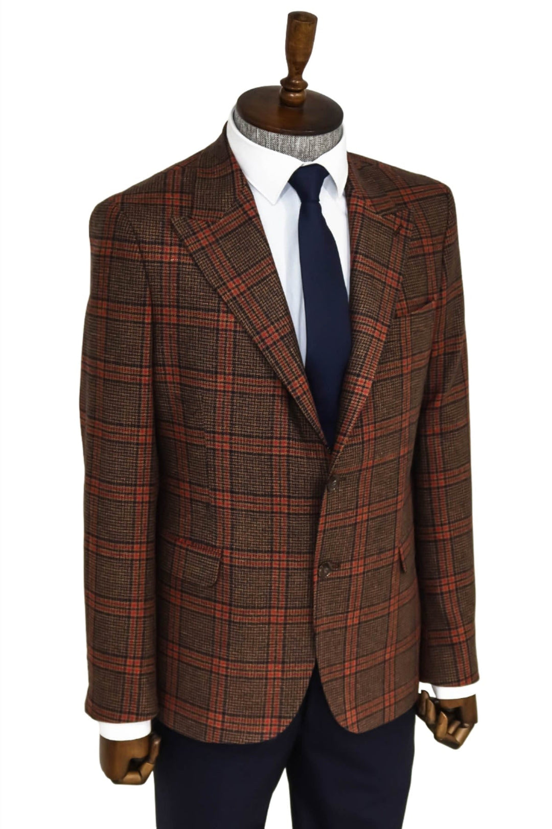 WSS Checked Wool Brown Men Blazer  - Singen