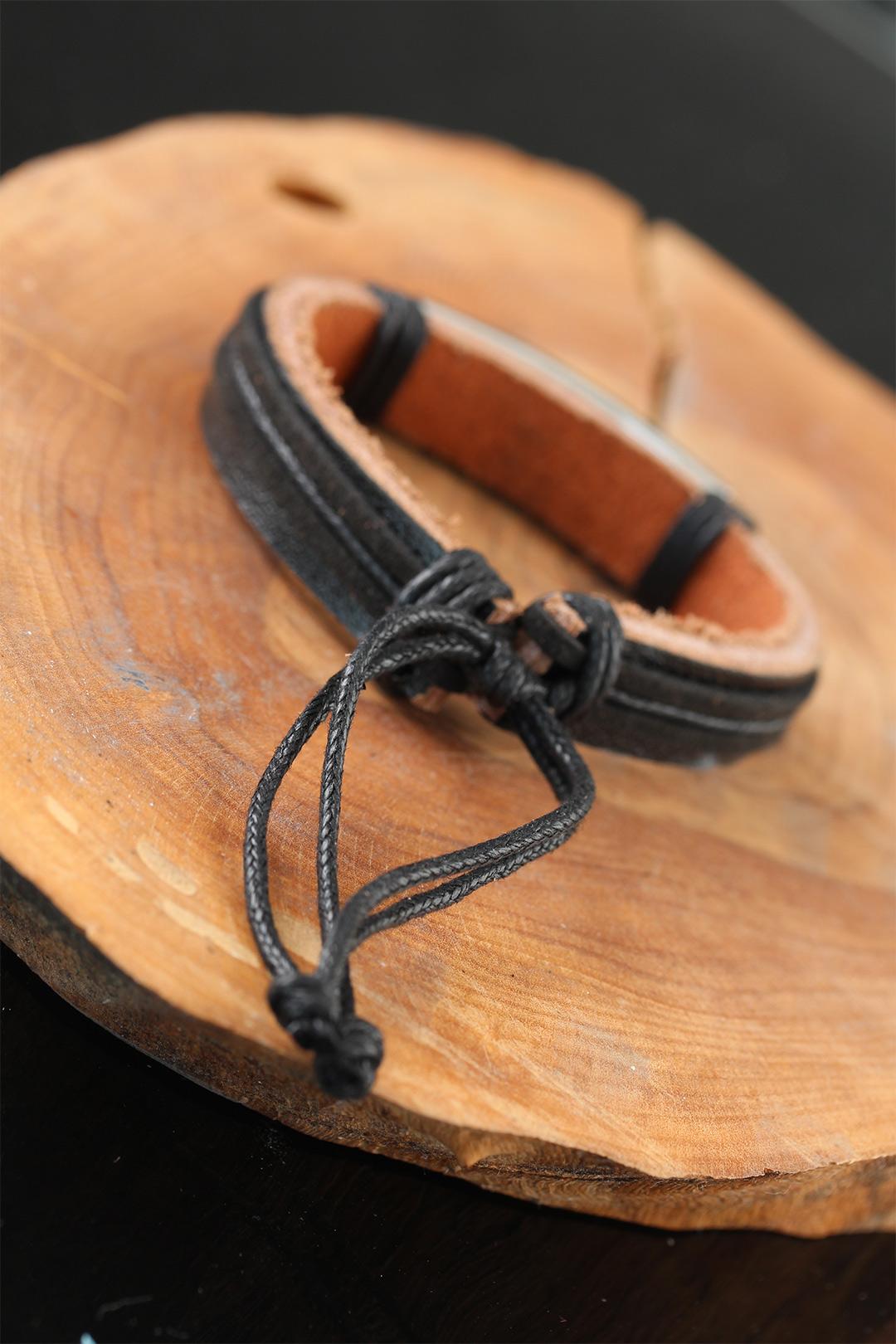 Black Leathers Men's Bracelet со стальными аксессуарами - Kirkcaldy