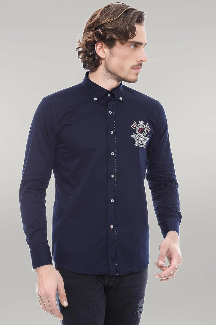 WSS Emblemed Long Sleeve Navy Blue Shirt  - Singen