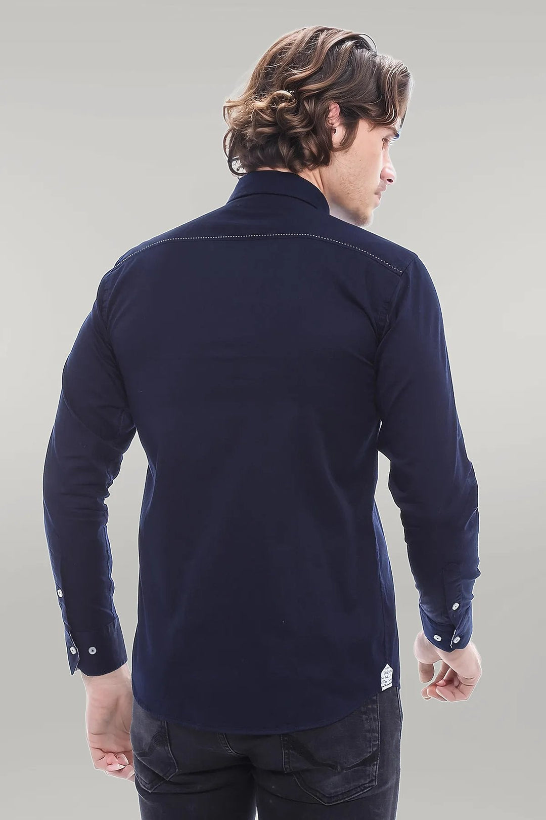 WSS Emblemed Long Sleeve Navy Blue Shirt  - Singen