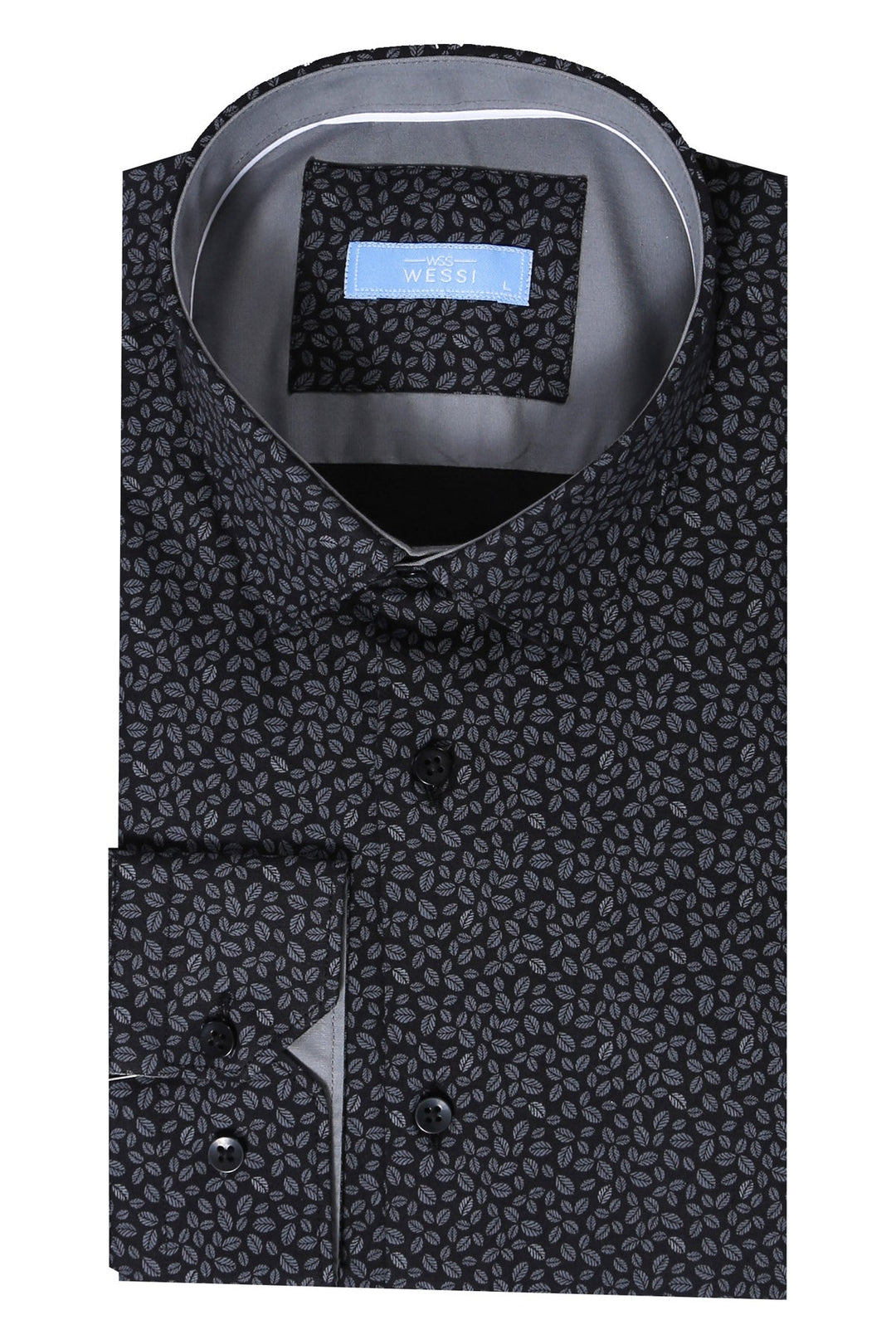 WSS Patterned Black Long Sleeve Shirt  - Singen