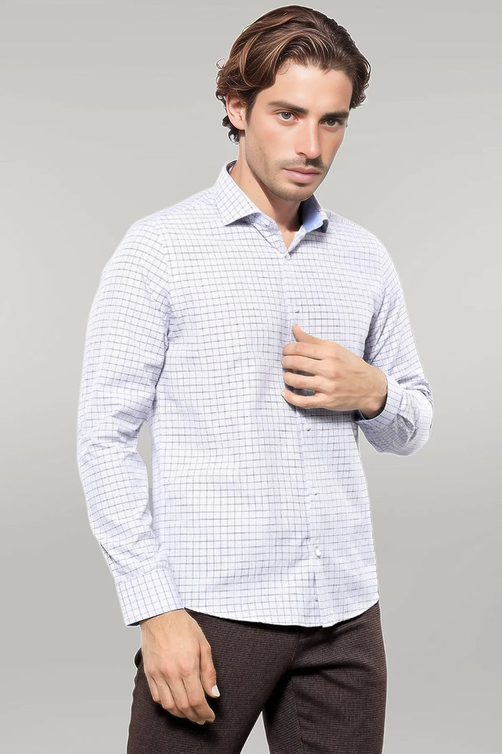 WSS Plaid Blue Men's Shirt  - Singen