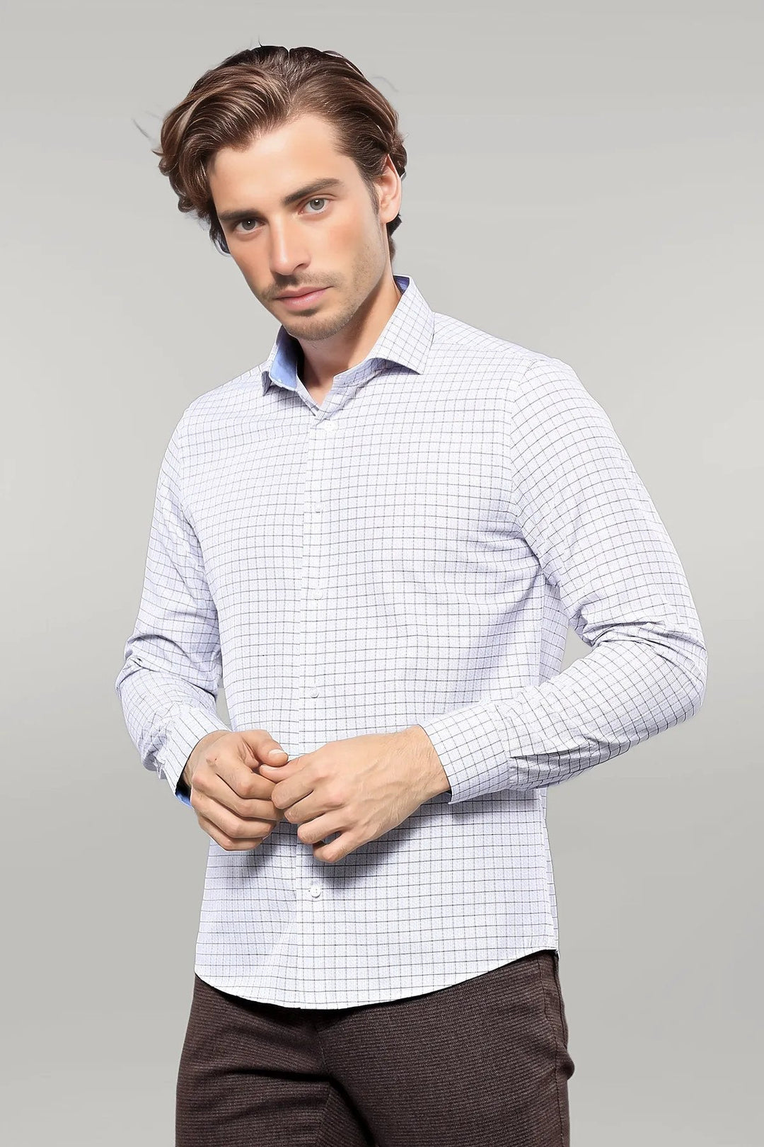 WSS Plaid Blue Men's Shirt  - Singen