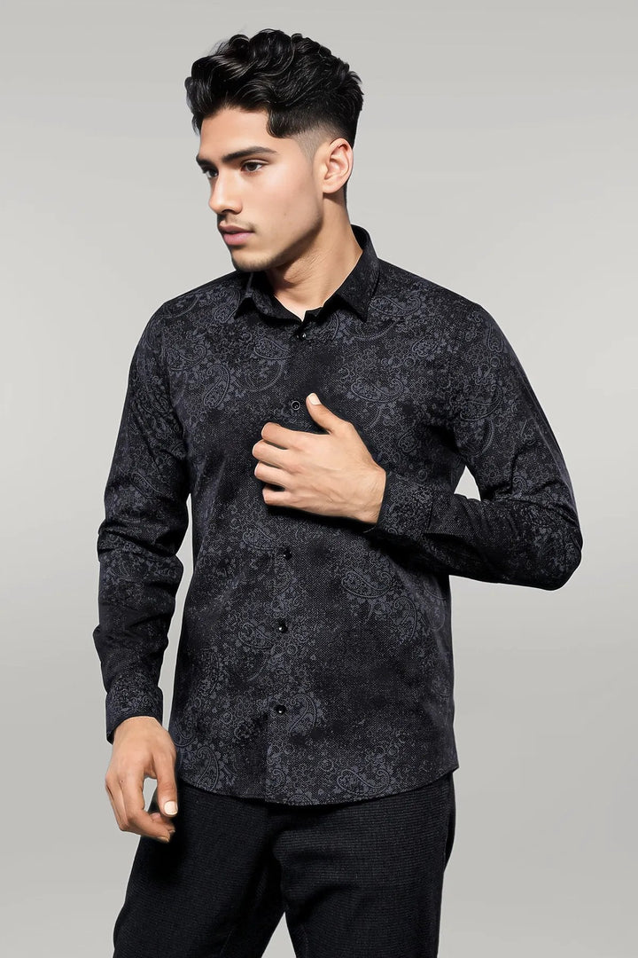 WSS Floral Black Shirt  - Singen