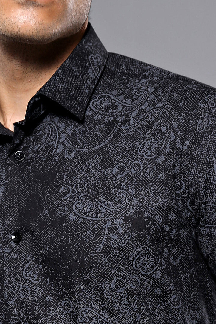 WSS Floral Black Shirt  - Singen