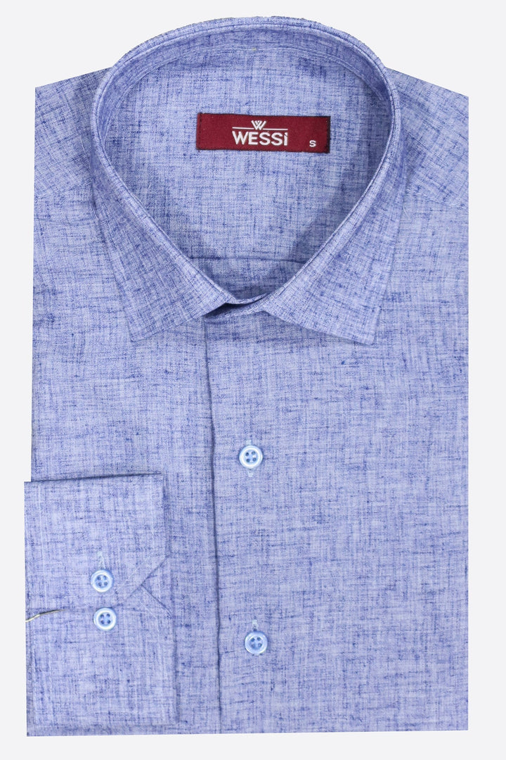 WSS Slim Fit Patterned Navy Blue Men Shirt  - Singen