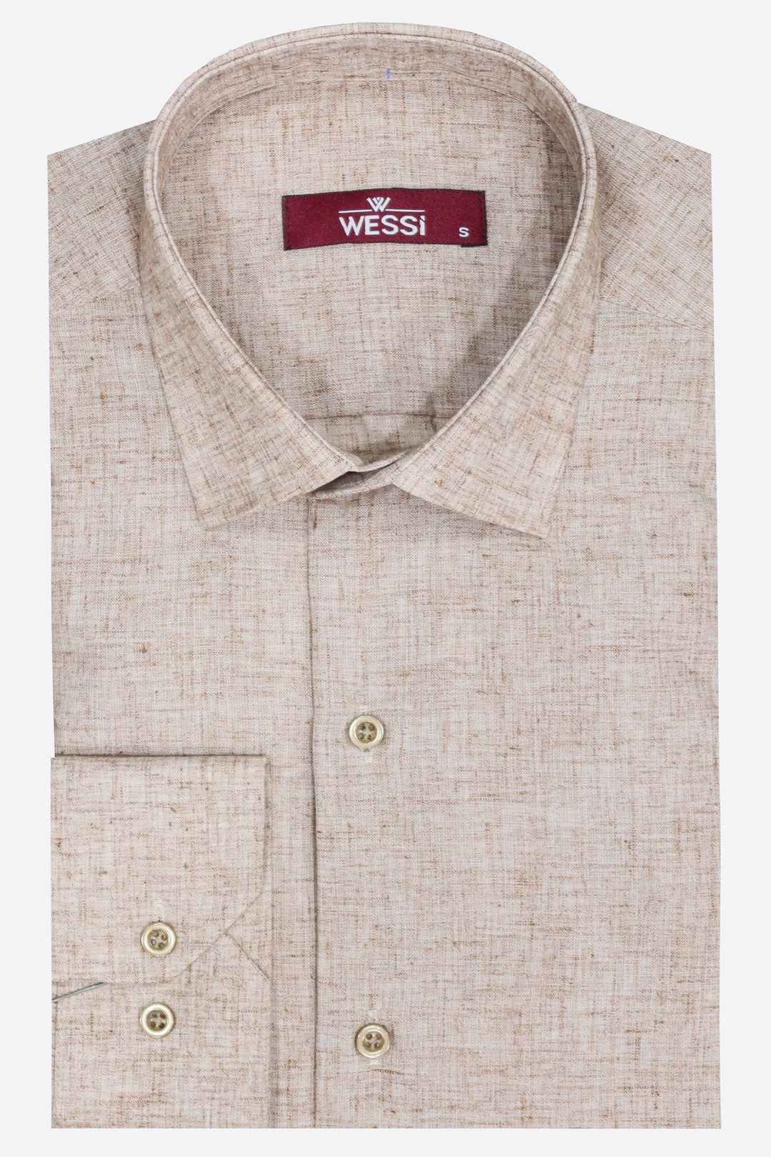 WSS Slim Fit Patterned Brown Men Shirt  - Singen