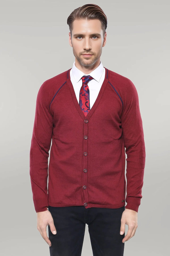 WSS Burgundy Cotton's Men's Knitwear - Singen