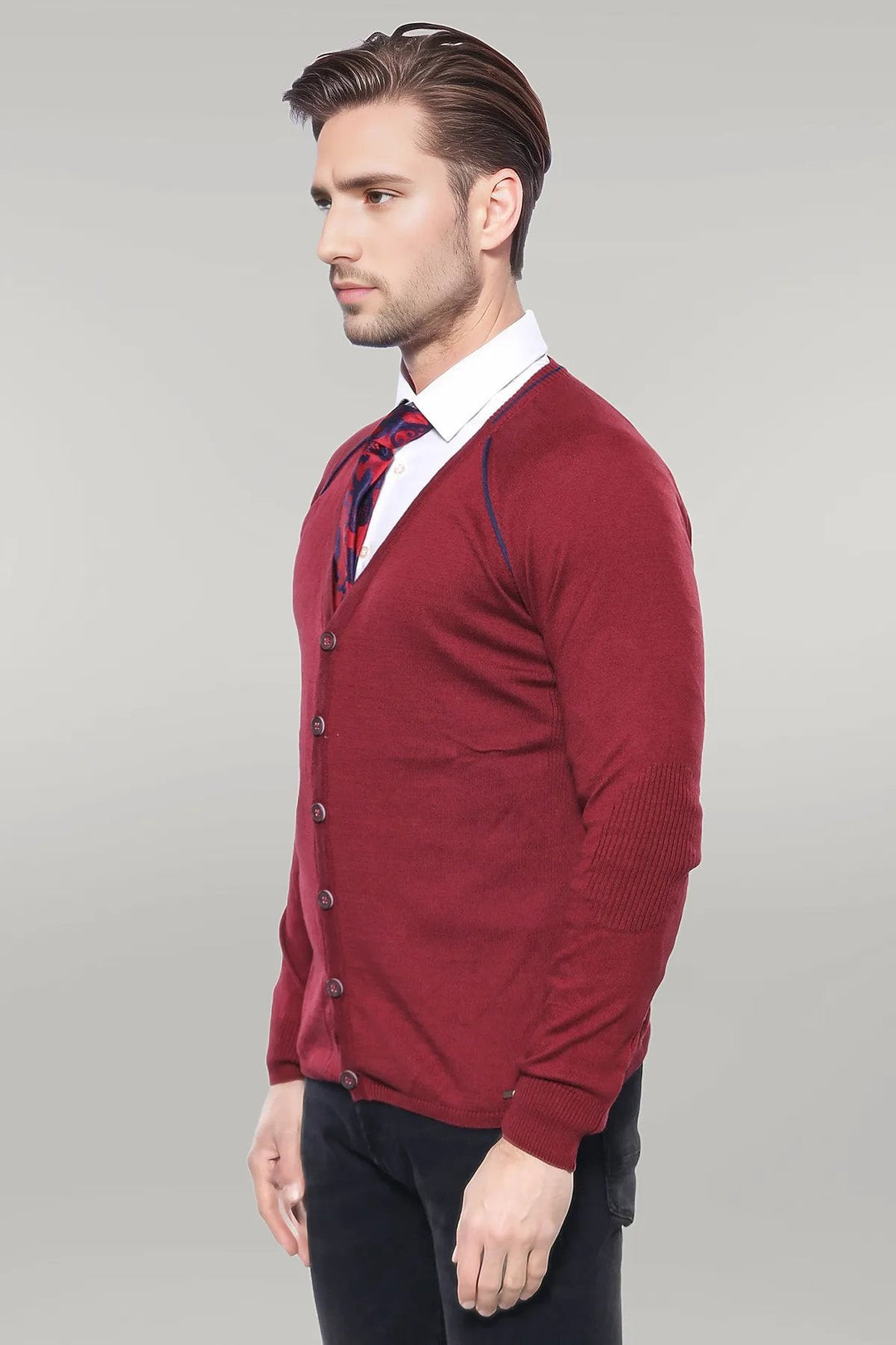 WSS Burgundy Cotton's Men's Knitwear - Singen