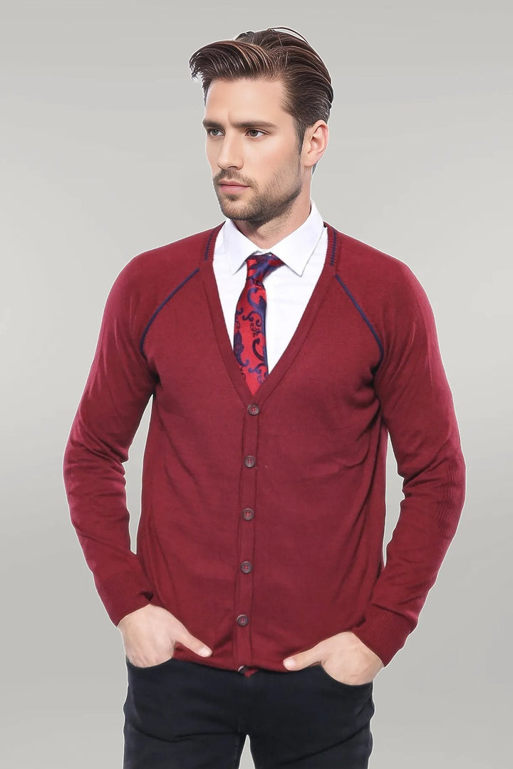 WSS Burgundy Cotton's Men's Knitwear - Singen