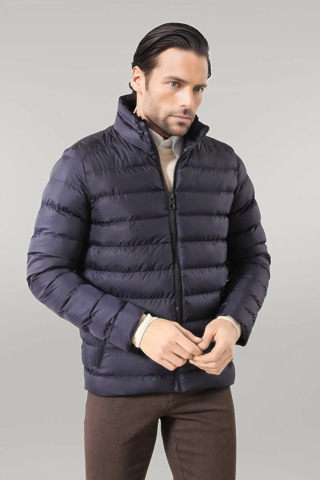 WSS Navy Short Men Down Jacket  - Singen