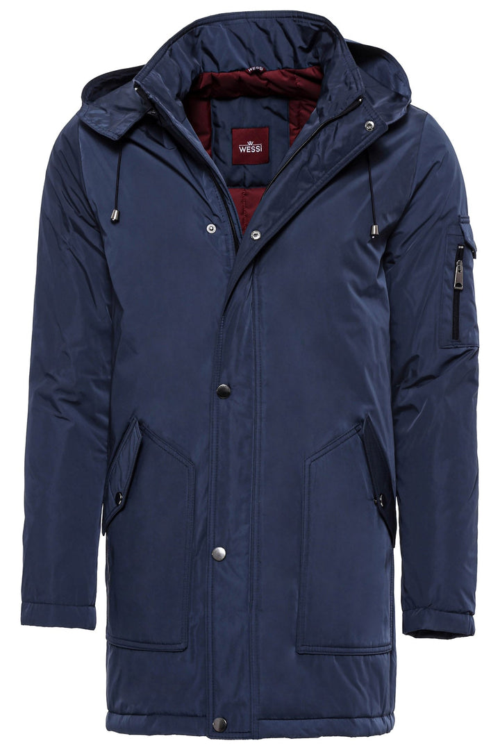 WSS Blue Pocket Hooded Men's Coat  - Singen