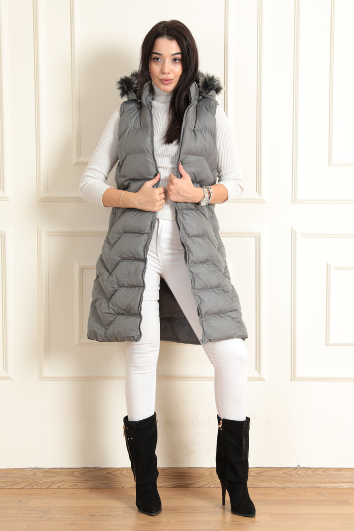 MPL Women's Hooded Puffer Vest 5166 - Meudon