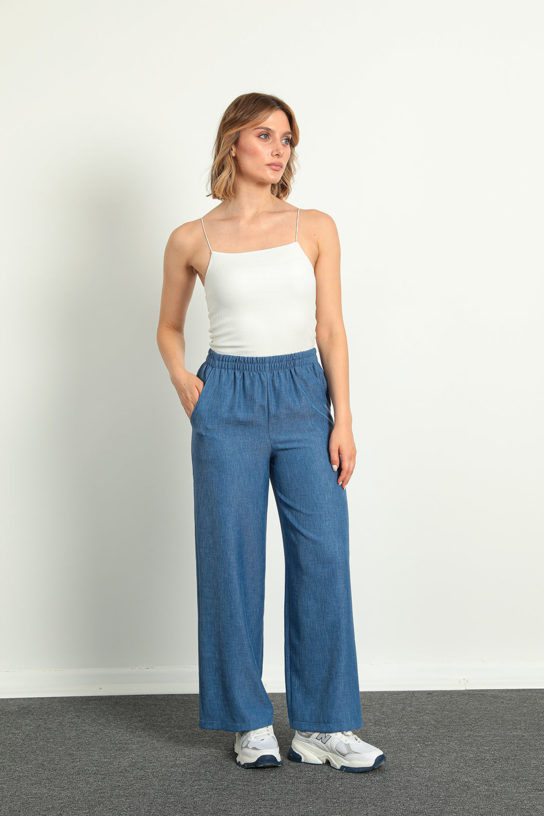 MPL Wide Leg Linen Trousers for Women - Paterson