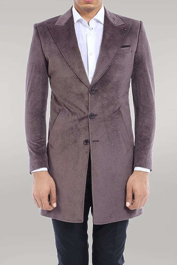 WSS Peak Lapel Mink Men Coat  - Singen