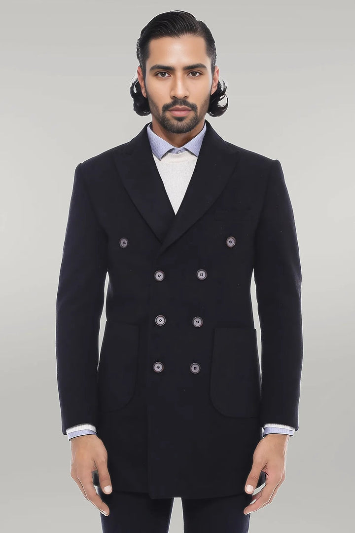 WSS Double-Breasted Black Men Coat  - Singen