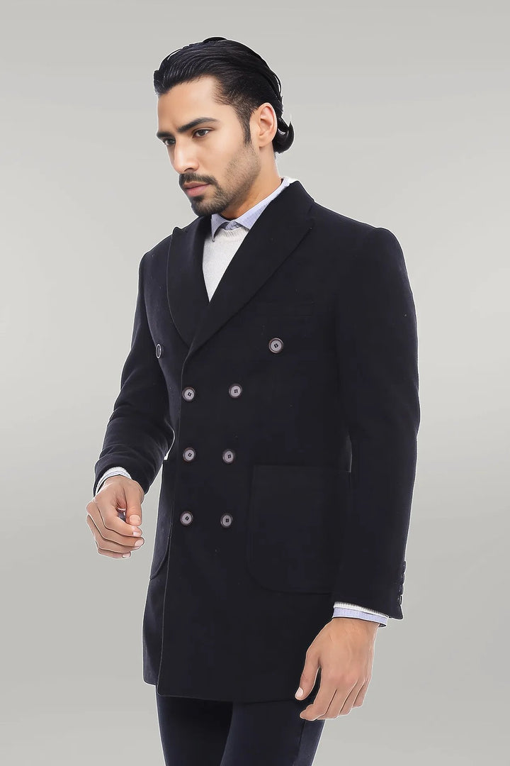 WSS Double-Breasted Black Men Coat  - Singen