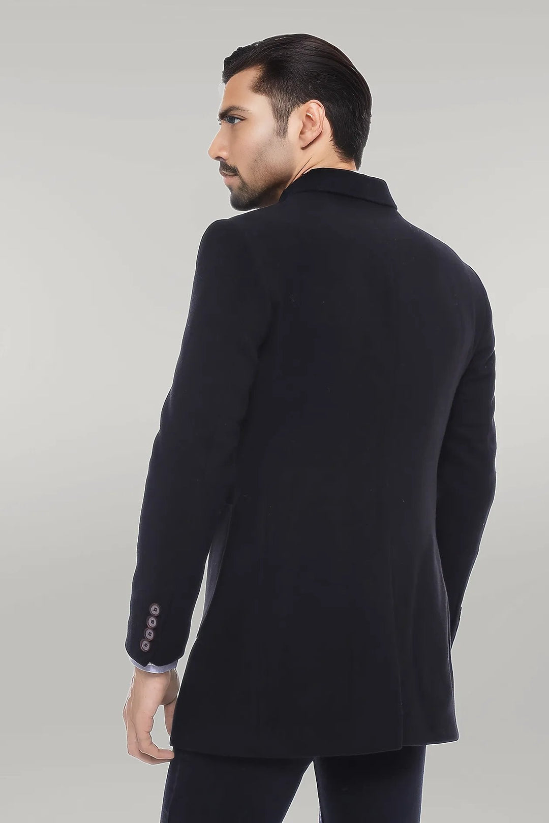 WSS Double-Breasted Black Men Coat  - Singen