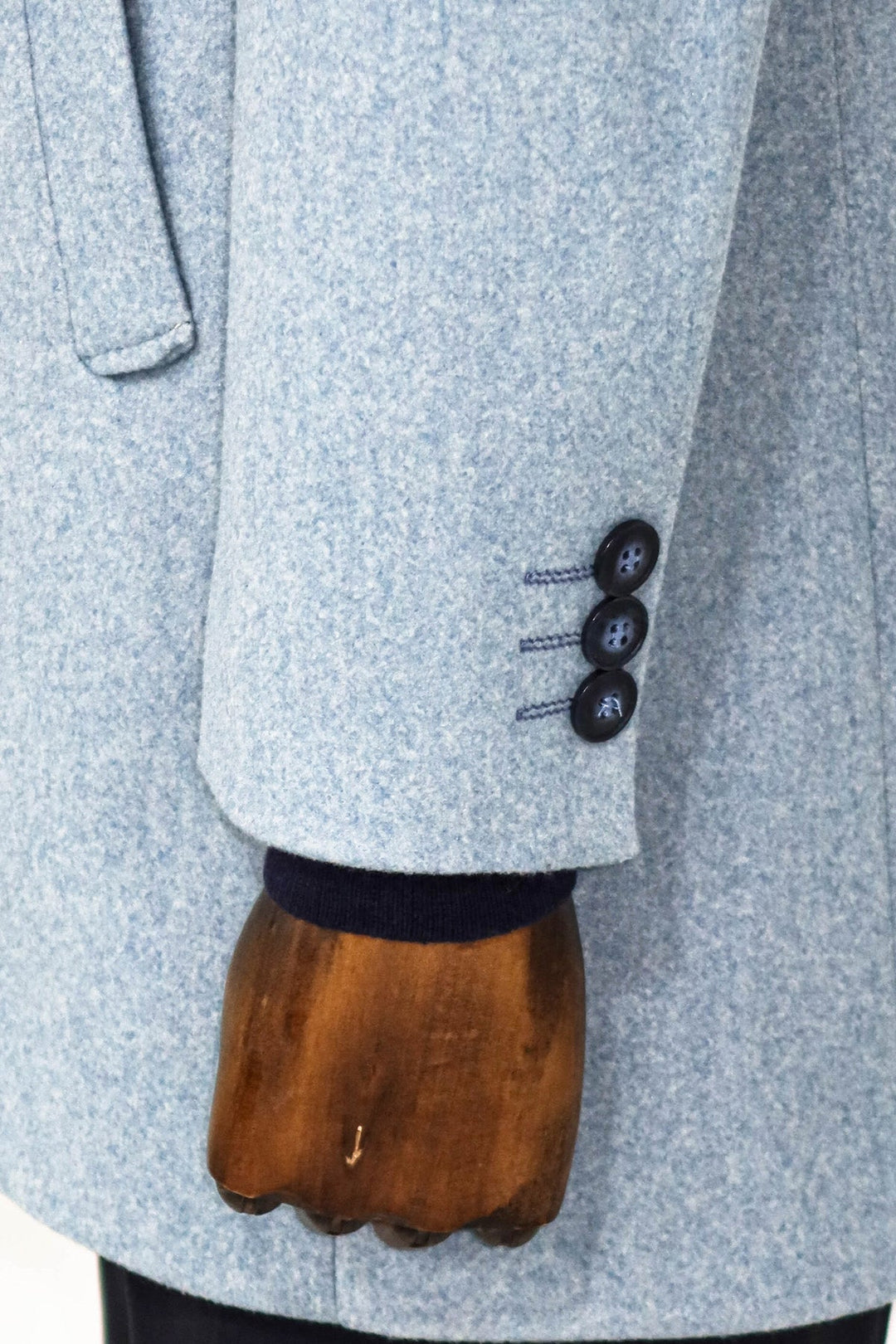 WSS Wide Lapel Wool Light Blue Men Coat  - Singen