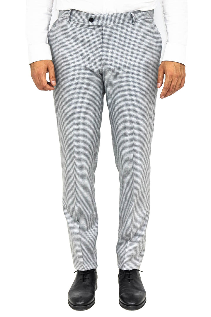 WSS Houndstooth Patterned Grey Men Pants  - Singen