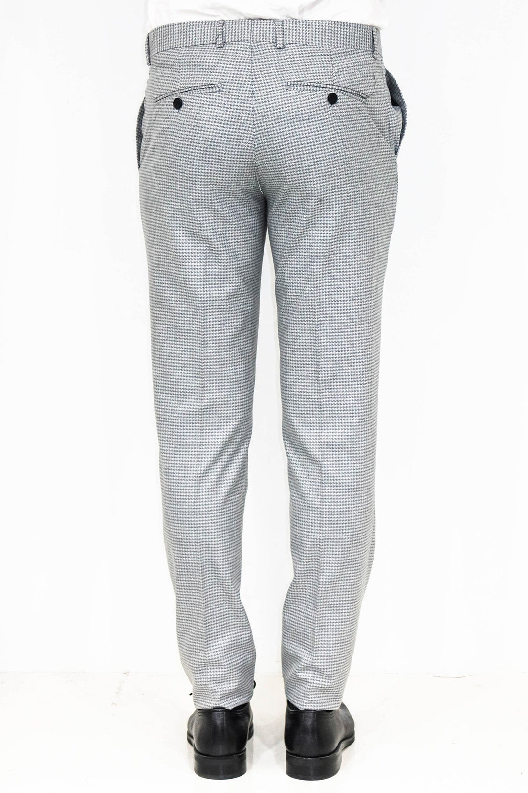 WSS Houndstooth Patterned Grey Men Pants  - Singen