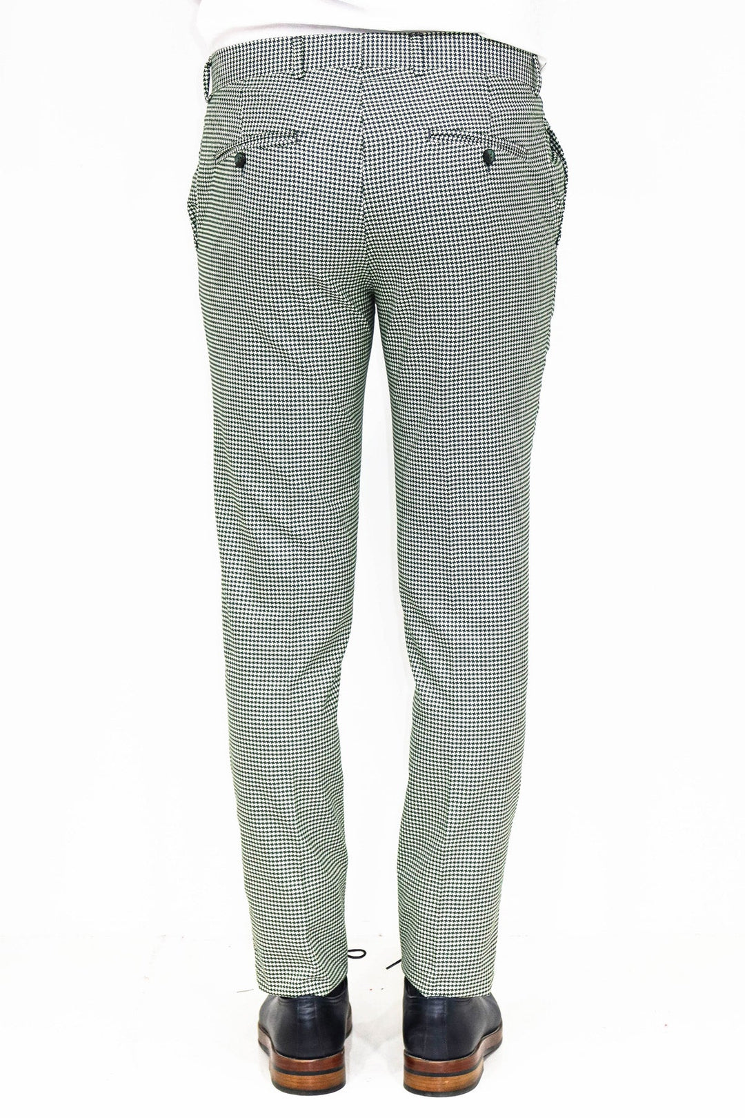 WSS Houndstooth Patterned Light Green Men Pants  - Singen