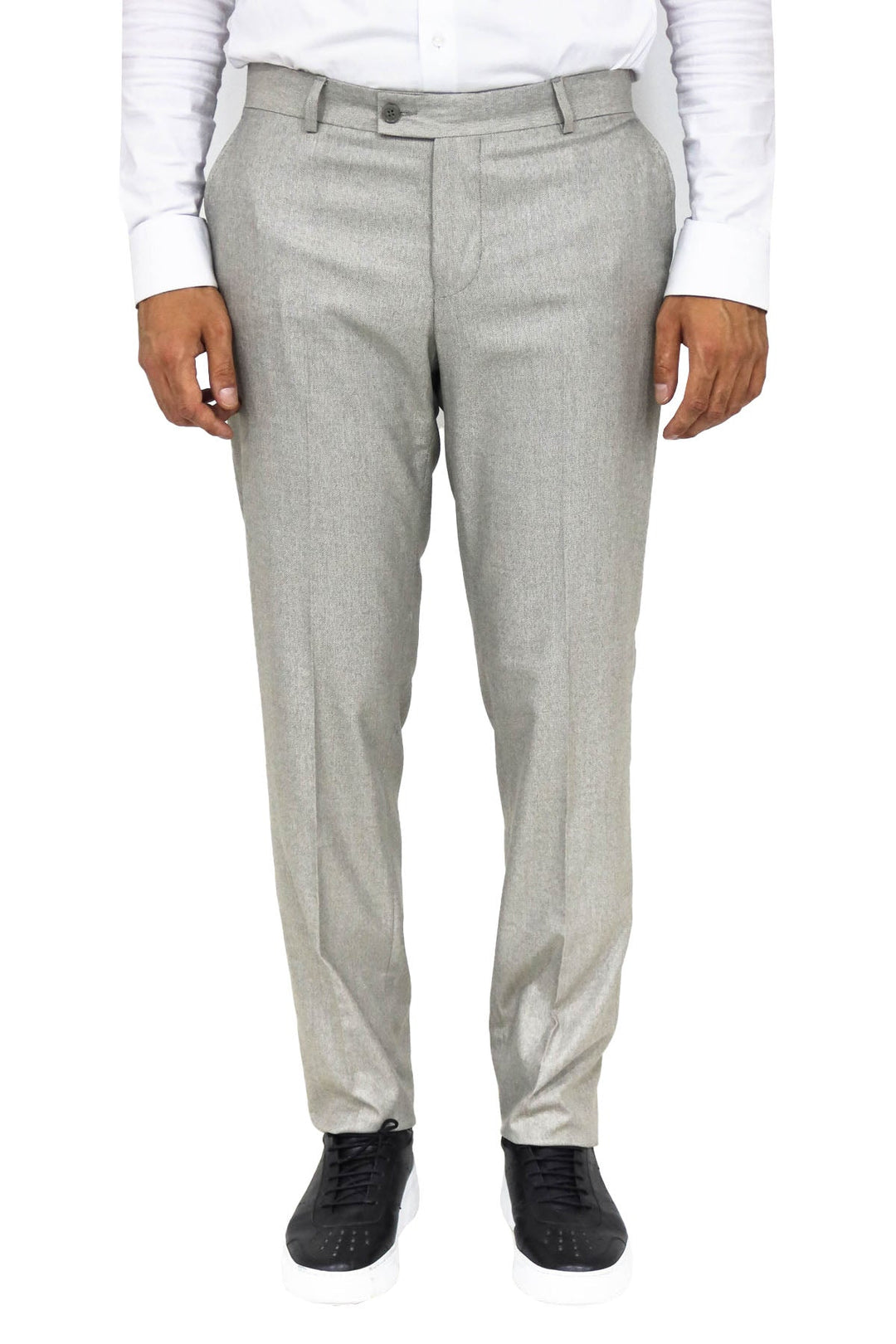 WSS Slim Fit Textured Cream Men Trousers  - Singen