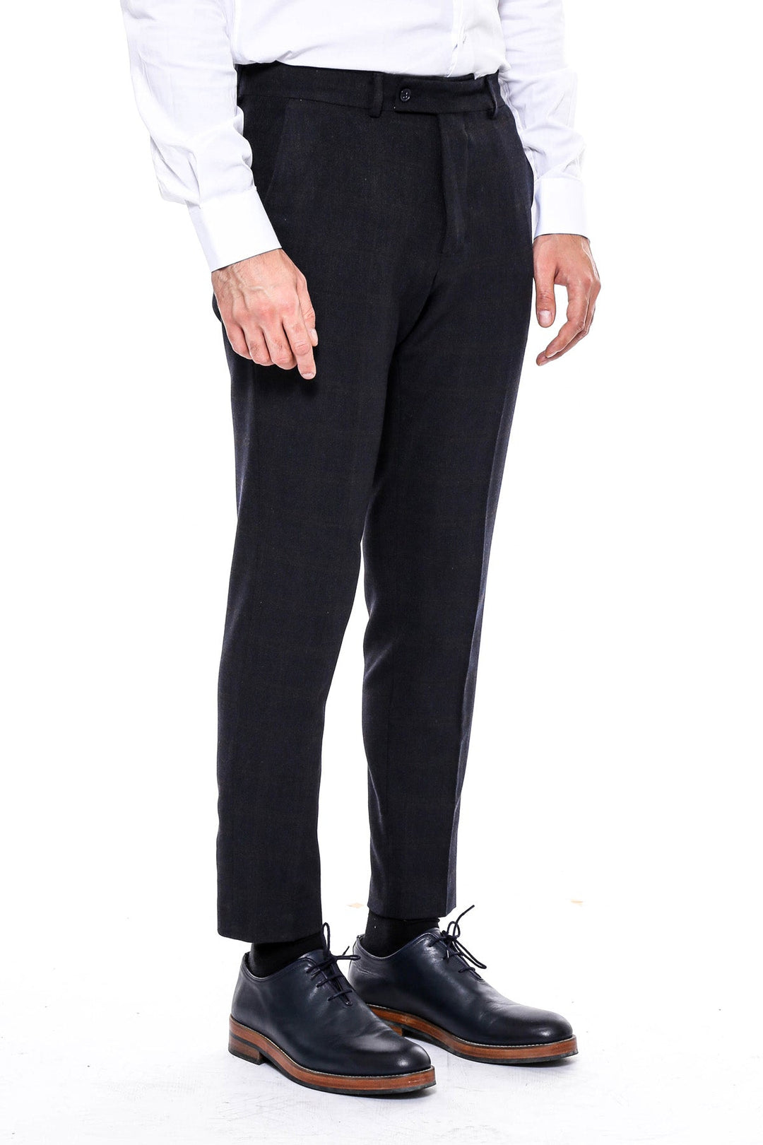 WSS Plaid Slim Fit Anthracite Men Pants  - Singen