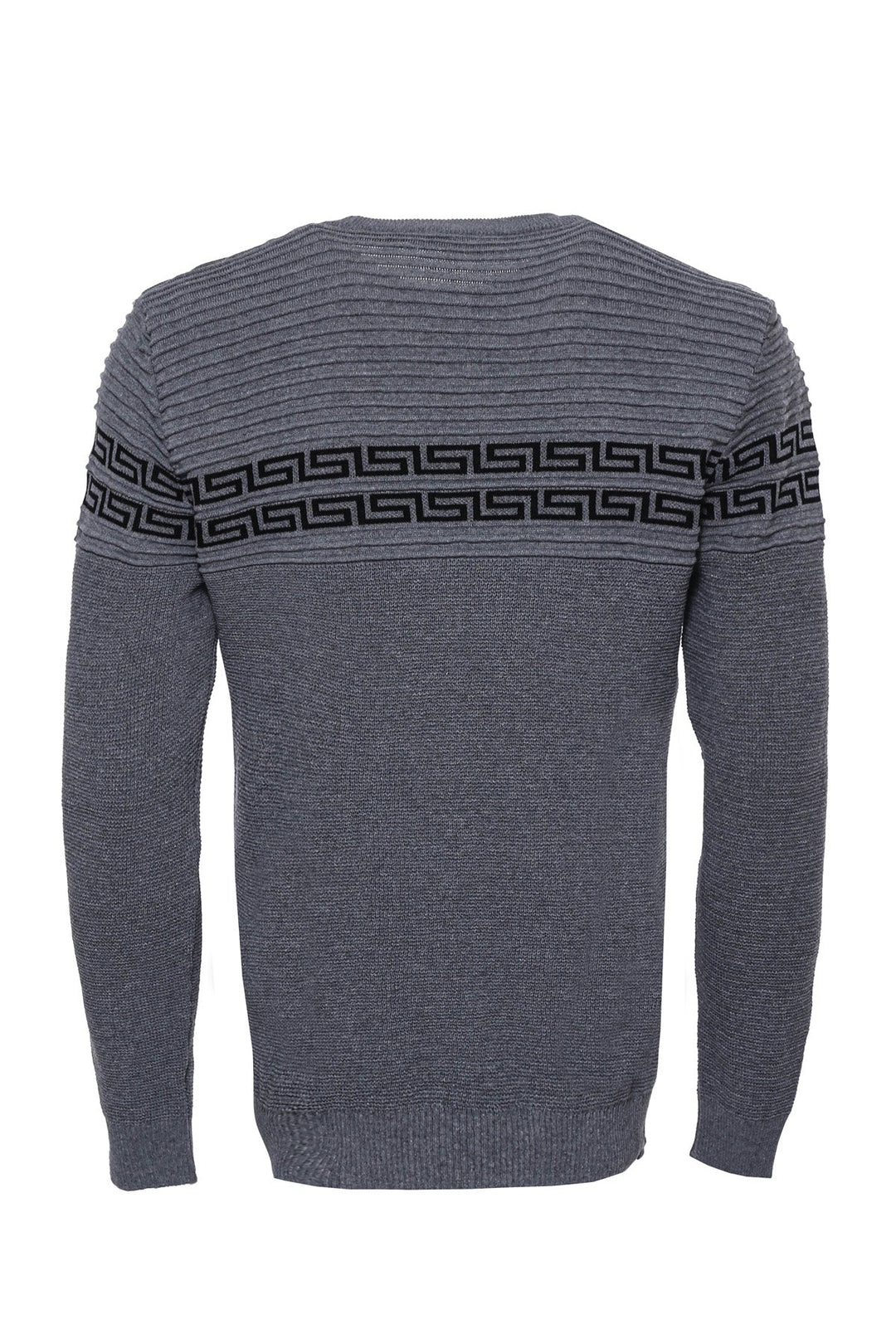 WSS Crew Neck Knitwear Chest Patterned Over Grey  - Singen