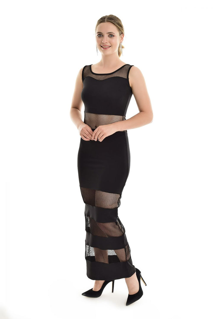 SNS Sense Black Velvet Dress - Olympia