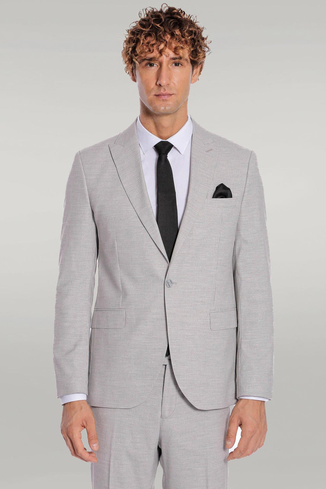 WSS 2 Piece Striped Grey Men Suit  - Singen