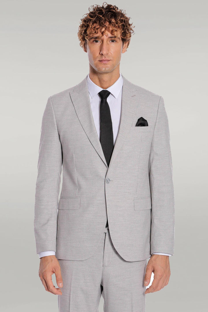 WSS 2 Piece Striped Grey Men Suit  - Singen