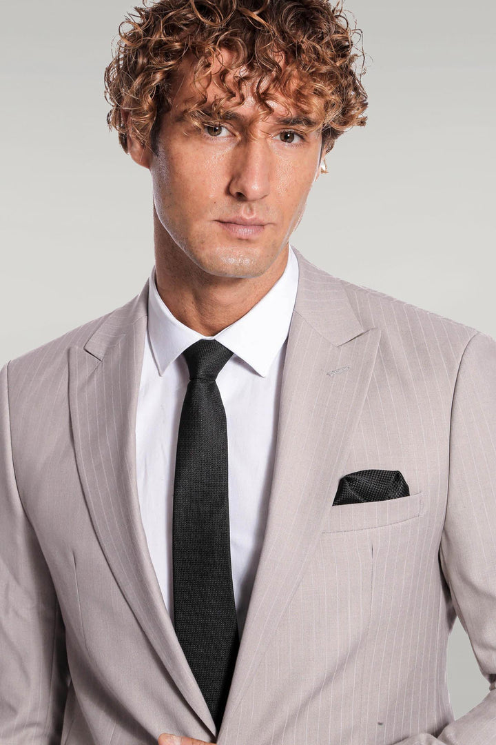 WSS 2 Piece Striped Grey Men Suit  - Singen