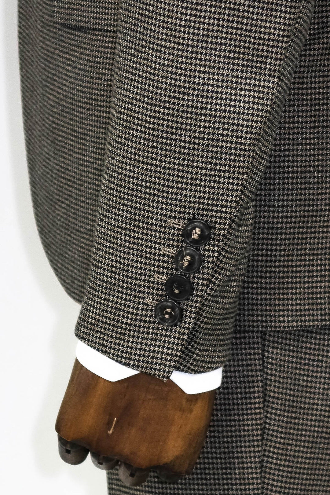 WSS Slim Fit Houndstooth Patterned 2 Piece Brown Men Suit  - Singen