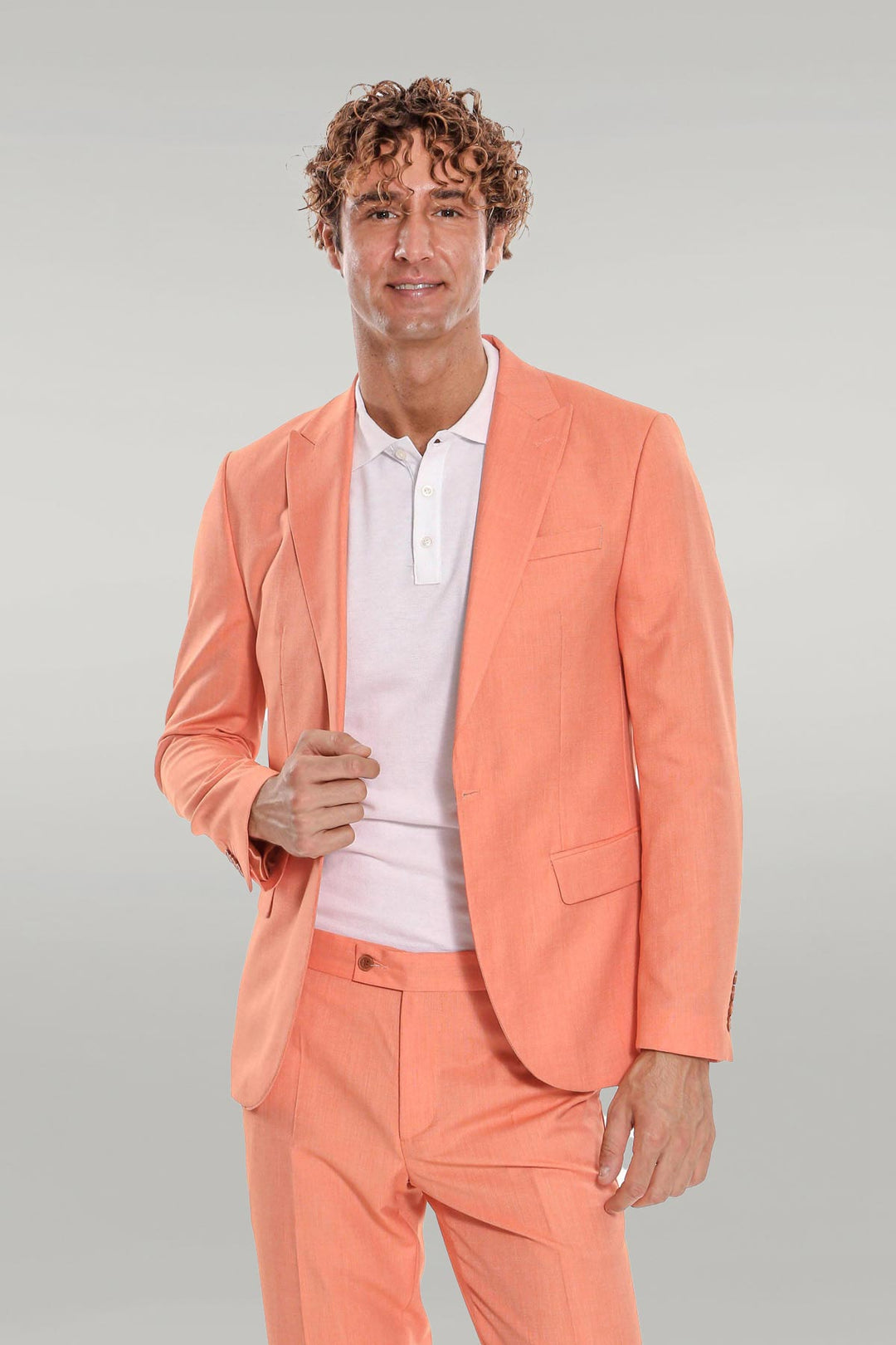 WSS 2 Piece Patterned Slim Fit Orange Men Suit  - Singen