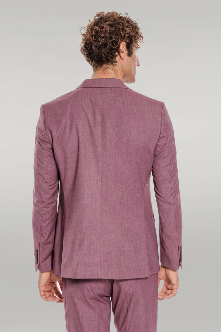 WSS 2 Piece Patterned Slim Fit Purple Men Suit  - Singen