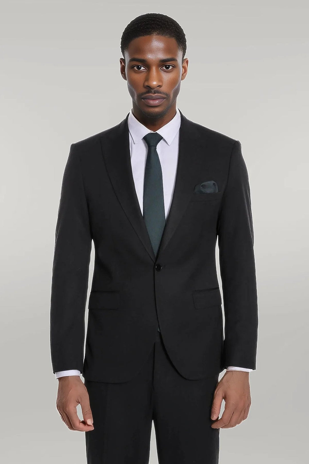 WSS Plain 2 Piece Slim Fit Black Men Suit  - Singen