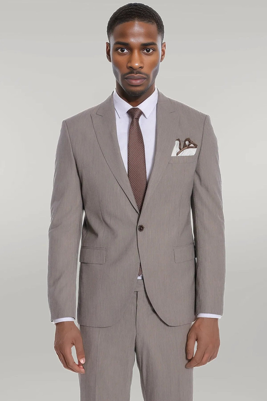 WSS Plain 2 Piece Slim Fit Dark Grey Men Suit  - Singen