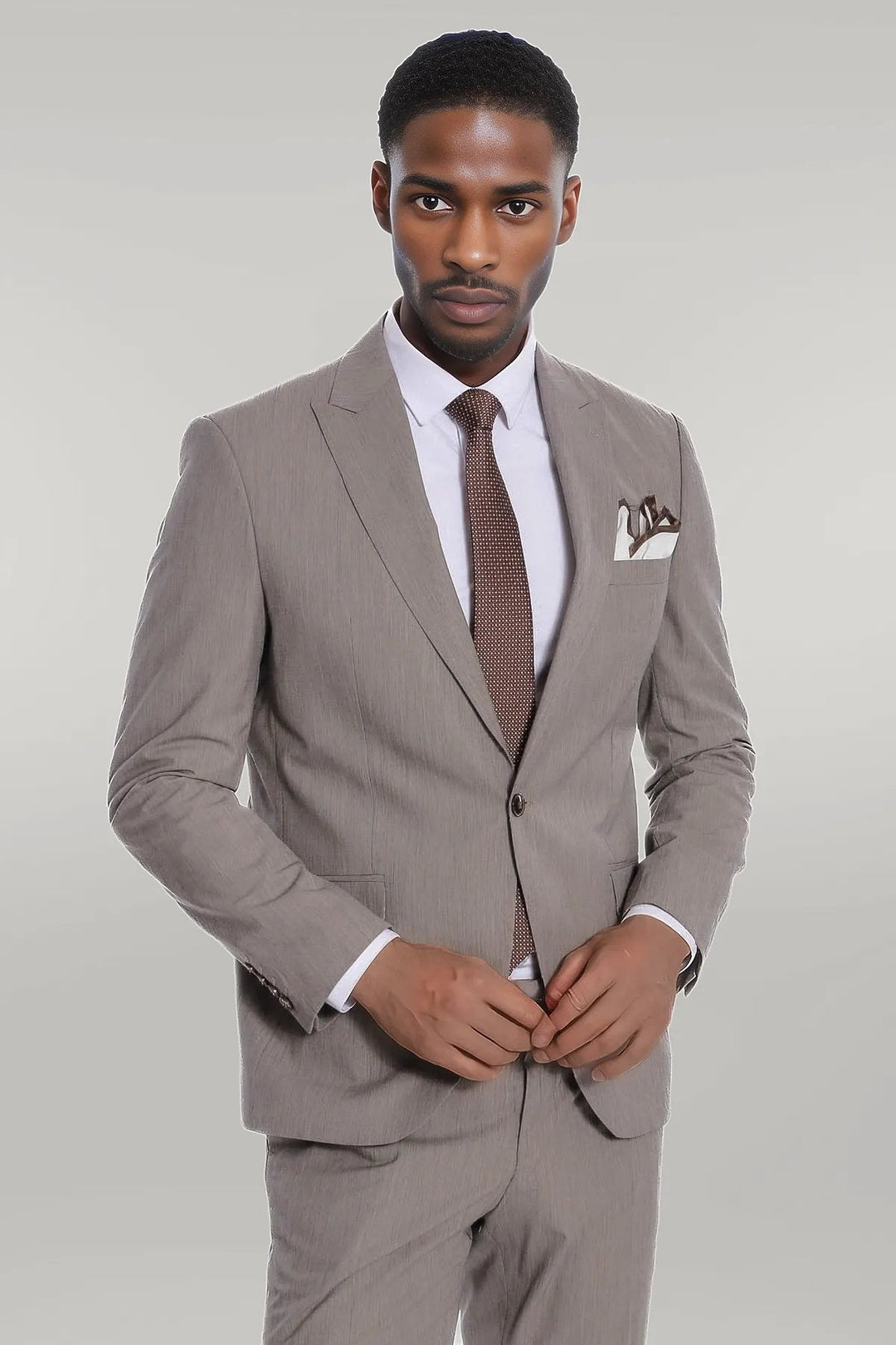 WSS Plain 2 Piece Slim Fit Dark Grey Men Suit  - Singen