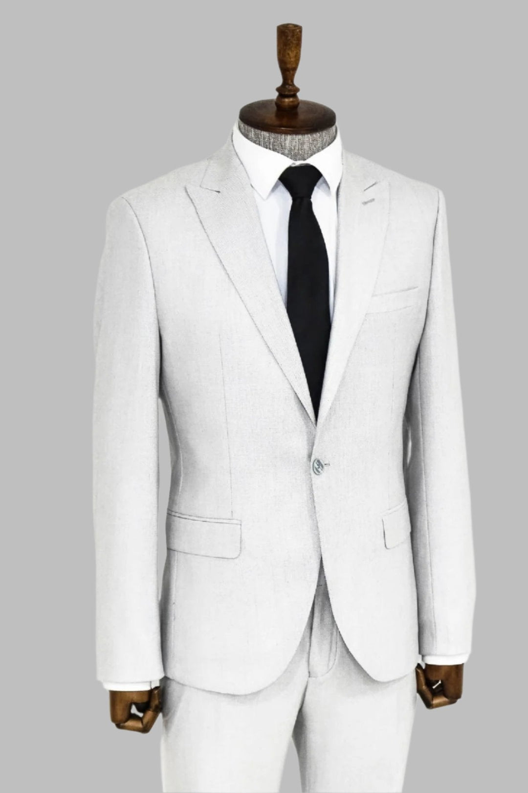 WSS Plain 2 Piece Slim Fit Light Grey Men Suit  - Singen