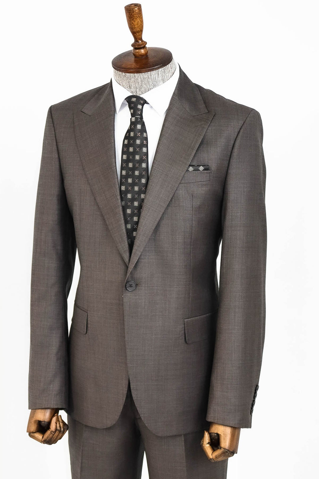 WSS Wool Slim Fit Brown Men Suit  - Singen