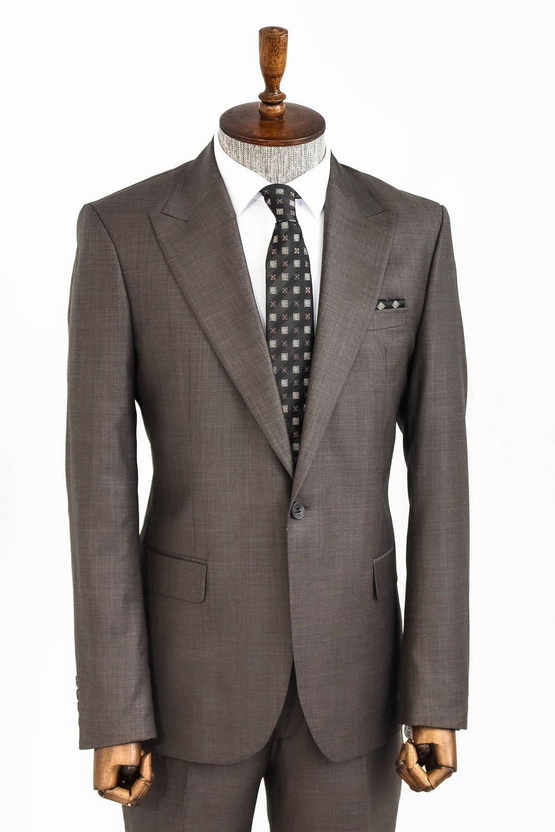 WSS Wool Slim Fit Brown Men Suit  - Singen