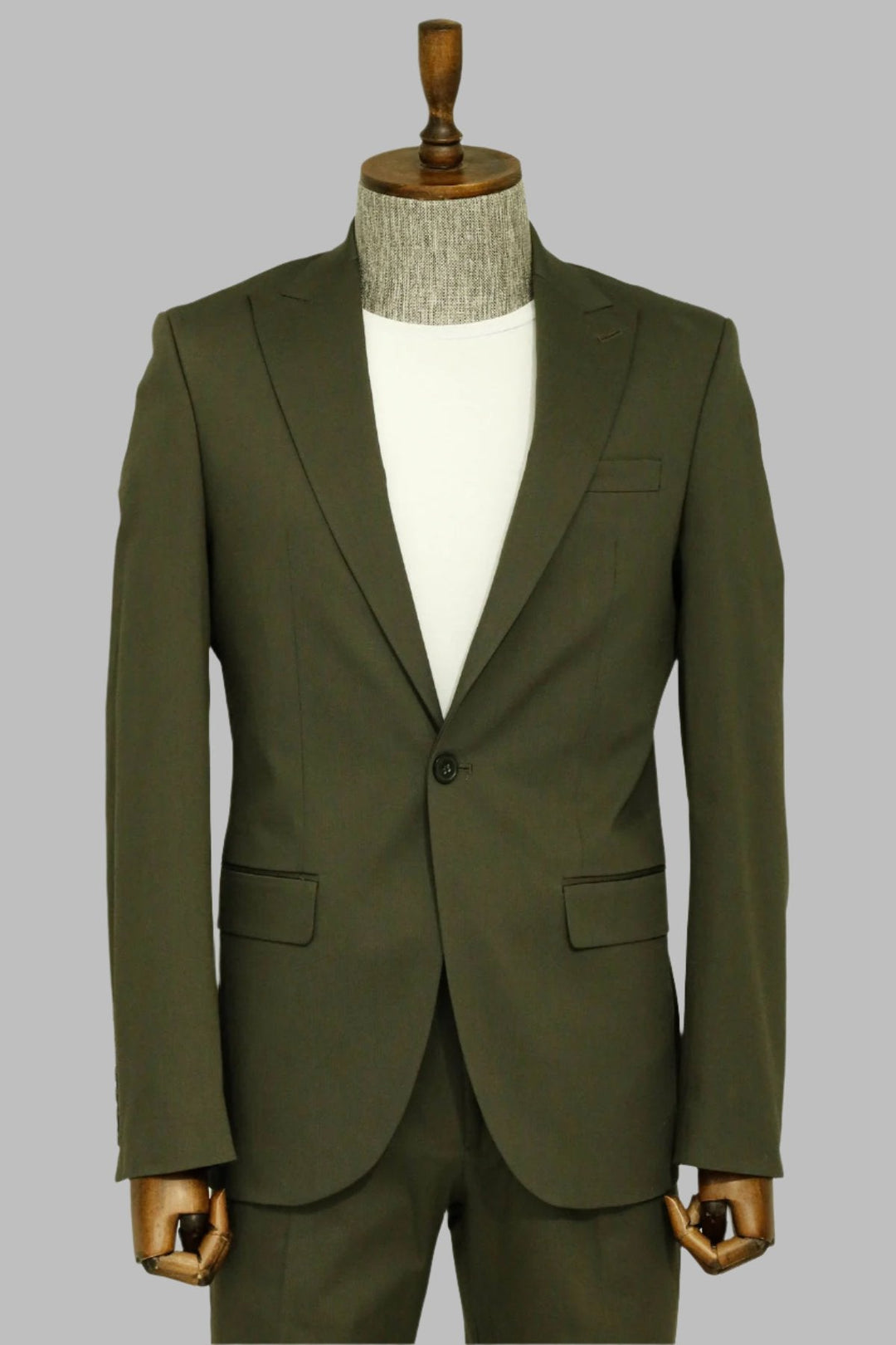 WSS Single Buttons 2 Piece Green Men Suit  - Singen