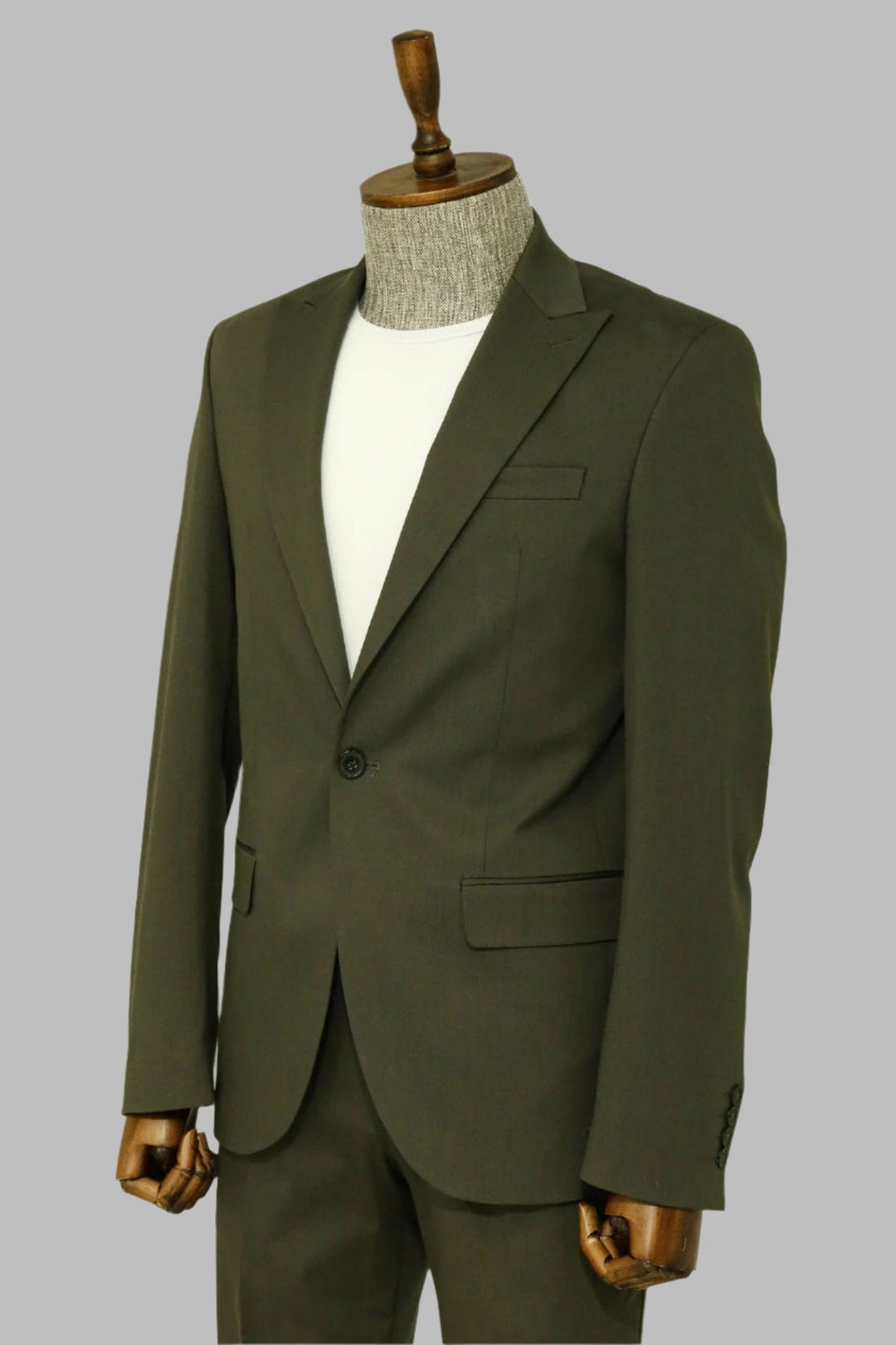 WSS Single Buttons 2 Piece Green Men Suit  - Singen