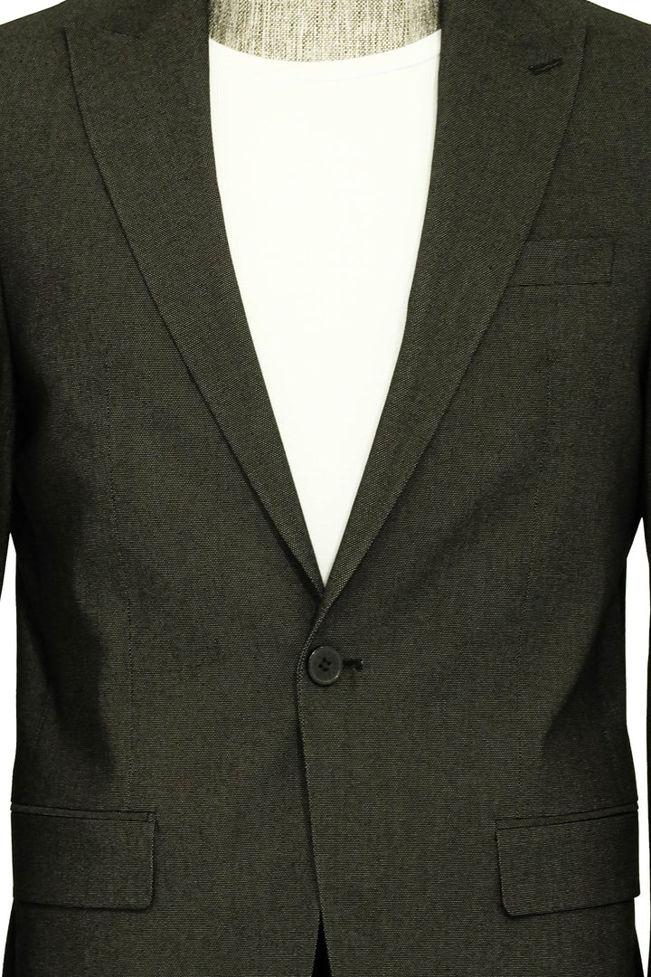 WSS Single Buttons 2 Piece Black Men Suit  - Singen