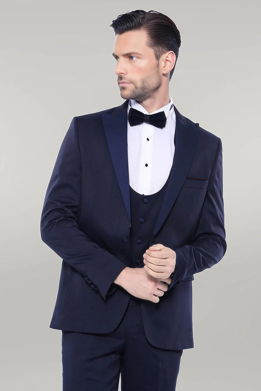 WSS Detachable Lapel Navy Suit  - Singen